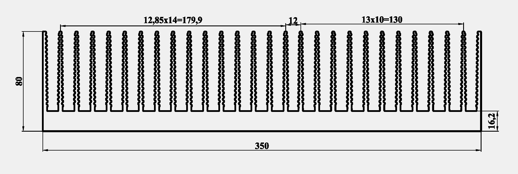 ЛИГРА - Профиль ABC350.150.200, эскиз