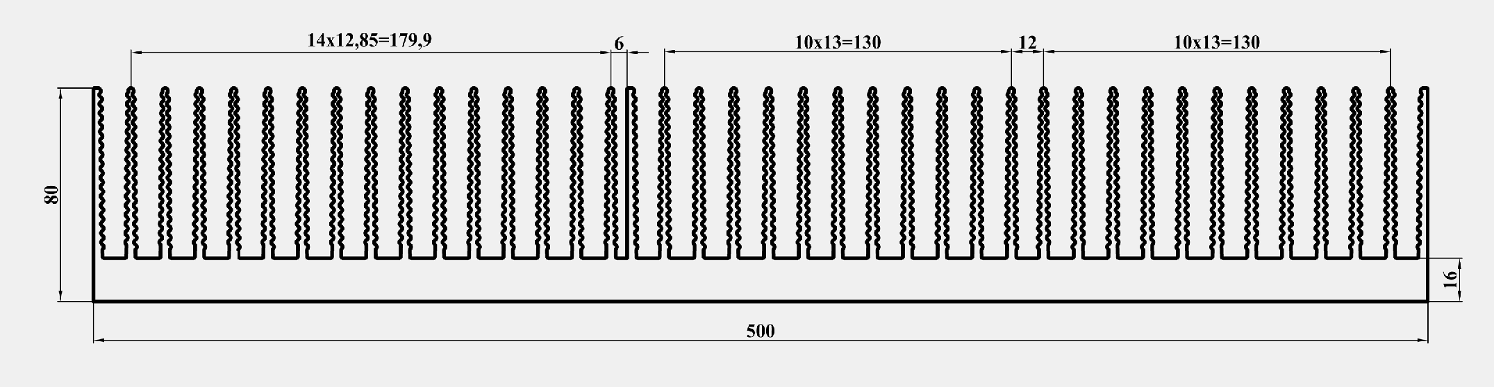 ЛИГРА - Профиль АВС500.150-2.200, эскиз